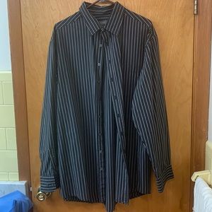 Black& gray stripes, button down size xxl brand merona